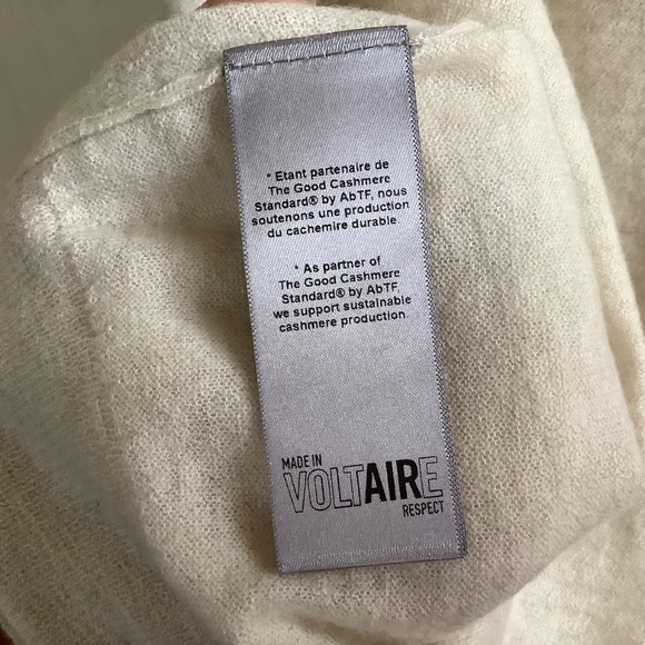 Zadig & Voltaire Ida Stars Strass Cashmere Sweater Sugar SZ L - Picture 14 of 16